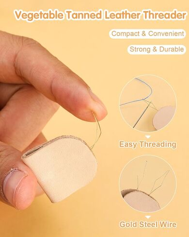 FOUSNOW Leather Sewing Kit, Leather Needles for Hand Stitching, Leather Stitching Kit with Waxed Thread Upholstery Needle Leather Binder Clips Heavy Duty Sewing Kit for Shoes Bags Canvas in Kuwait