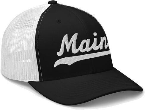 Maine Hat Trucker Baseball Font Embroidered Maine Cap Vintage Baseball Mesh Swoosh Gift in Kuwait