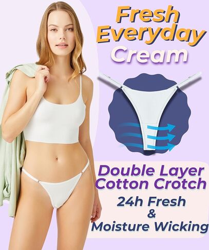 6 Piece Adjustable Cotton Thongs Sexy Underwear Pack Ladies Panties 100% Cotton Pack of Thongs G String in Saudi Arabia