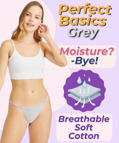 6 Piece Adjustable Cotton Thongs Sexy Underwear Pack Ladies Panties 100% Cotton Pack of Thongs G String in Saudi Arabia