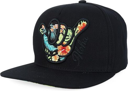 Trendy Apparel Shop Hibiscus Hawaiian Tropical Floral Aloha Embroidered Snapback Cap in Saudi Arabia