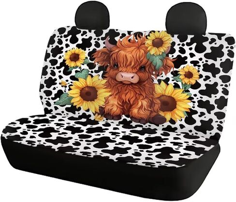 Car Seat Covers Full Set Highland Cow Print Easy to Install Cover Set Car Seat Protectors Automotive Interior Cover for Car Truck Van SUV in Kuwait