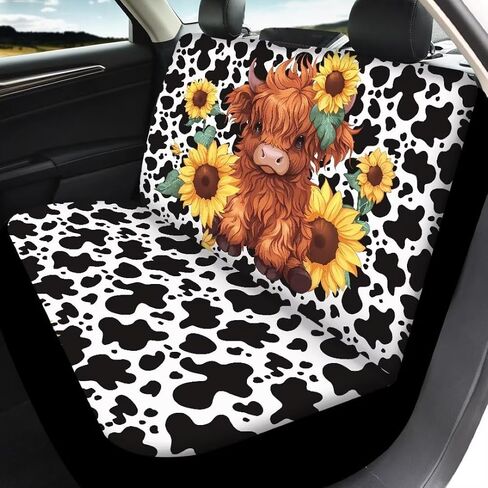 Car Seat Covers Full Set Highland Cow Print Easy to Install Cover Set Car Seat Protectors Automotive Interior Cover for Car Truck Van SUV in Kuwait