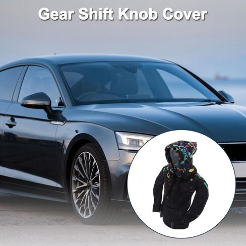 Car SUV Truck Gear Shift Knob Cover Stick Shifting Handle Protector Hoodie Style Black,Colorful Note 1 Pc 16.5x11cm/6.5"x4.33" Polyester in Saudi Arabia