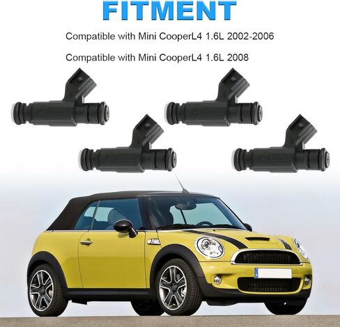 حاقنات الوقود JDMON متوافقة مع Mini Cooper L4 1.6L 2002-2006 و 2008 استبدال FJ967 0280155991 13531487607 in Saudi Arabia