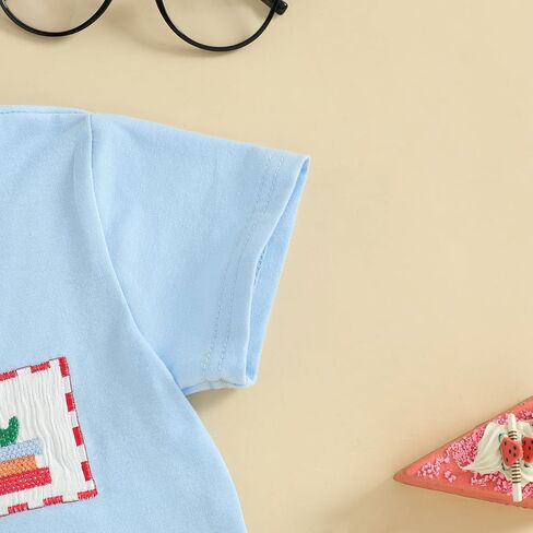 Toddler Boy Summer Clothes Animal Embroidery Smocked Short Sleeve T-Shirt + Casual Shorts in Saudi Arabia