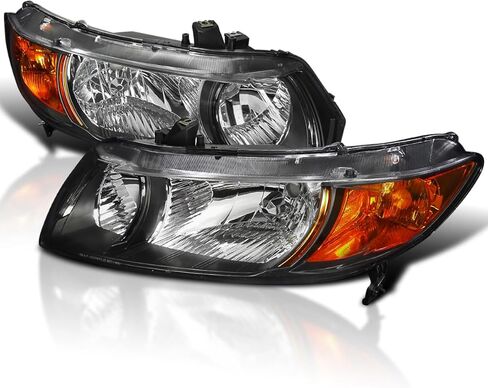 SPEC-D TUNING Smoke Lens Headlights Compatible with 2006-2011 Honda Civic Coupe L+R Pair Head Light Lamp Assembly in Saudi Arabia