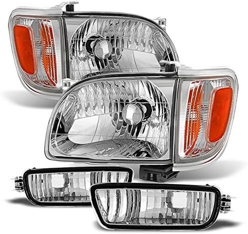 Akkon - للدخان 01-04 Toyota Tacoma Pickup Truck Lafts 4pcs مصابيح أمامية + مصابيح إشارة ركنية 2 قطعة in Saudi Arabia