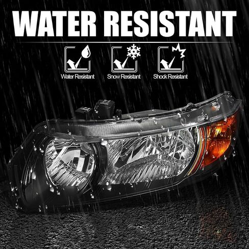 SPEC-D TUNING Smoke Lens Headlights Compatible with 2006-2011 Honda Civic Coupe L+R Pair Head Light Lamp Assembly in Saudi Arabia