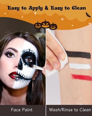 Lictin Halloween Effects Special Effects SFX Zombie Makeup Kit ، 9 Colors Crities Makeup Face Body Painte مع شمع الندبة ، رذاذ الدم والهلام المزيف ، مصاصي الدماء المهرج المهرج الطلاء (14 مساءً) in Kuwait