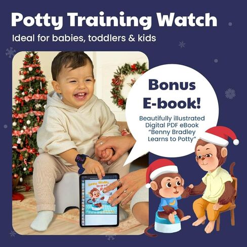 Potty Training Watch for Kids V4 - جهاز تذكير بالمرحاض مقاوم للماء للبنين والبنات لتدريب طفلك مع تذكير المرح/الموسيقية والاهتزاز مع الكتاب الإلكتروني التدريبي القعادة (Crimson) in Kuwait