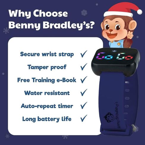 Potty Training Watch for Kids V4 - جهاز تذكير بالمرحاض مقاوم للماء للبنين والبنات لتدريب طفلك مع تذكير المرح/الموسيقية والاهتزاز مع الكتاب الإلكتروني التدريبي القعادة (Crimson) in Kuwait