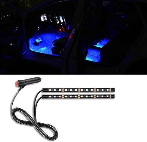Car LED Strip Light, 24 LED RGB Auto Under Dash Interior Atmosphere Lights, 12V Ambient Night Light, Auto Interior Decorative Lamp, Universal Car Accessories (Orange, Cigarette Adapter) in Kuwait