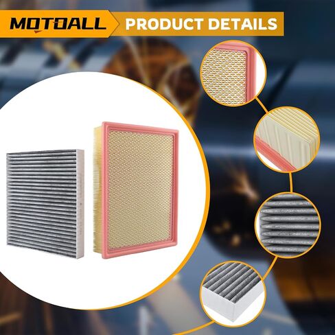 MOTOALL Engine Air Filter & Cabin Air Filter Combo Set Replaces# 15908916 Fit for Chevrolet Silverado 1500 2500 HD 3500 HD Suburban, for GMC Yukon XL, Replacement in Saudi Arabia
