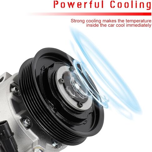 cciyu AC Compressor for Car 2016-2017 for Hyundai Tucson 1.6L,Air Conditioning Compressor with Clutch 6 Grooves 168357 in Saudi Arabia