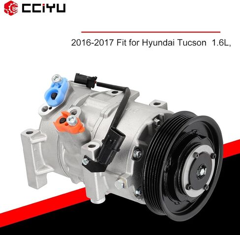 cciyu AC Compressor for Car 2016-2017 for Hyundai Tucson 1.6L,Air Conditioning Compressor with Clutch 6 Grooves 168357 in Saudi Arabia