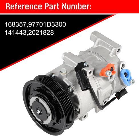 cciyu AC Compressor for Car 2016-2017 for Hyundai Tucson 1.6L,Air Conditioning Compressor with Clutch 6 Grooves 168357 in Saudi Arabia