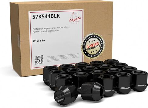 إكسسوارات العجلات أجزاء 20 PCS M12x1.25 12x1.25 Thread OE Bulge Acorn Lug Lug Nuts 1.00 "25 مم أسود 13/16" in Saudi Arabia