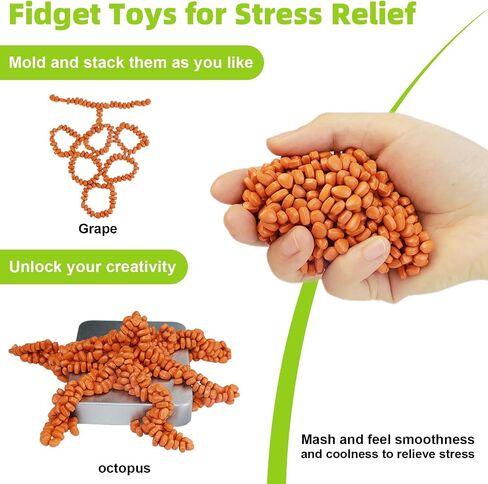 1200 PCS Ferrite Putty Stones, Fidget Toys Rocks for Office Stress Anxiety Relief, Executive Desk Toys for Men Women Adults Gifts, 5 mm, Black in Saudi Arabia