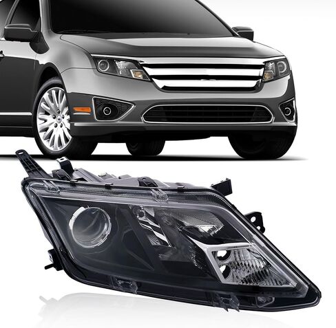 ملاءمة مجموعة المصابيح الأمامية لعام 2010 2011 2012 Ford Fusion ، المصابيح الأمامية للهالوجين ، (جهاز عرض أسود) ، سائق ومسافر ، استبدال FO2502273 FO2503273 in Kuwait