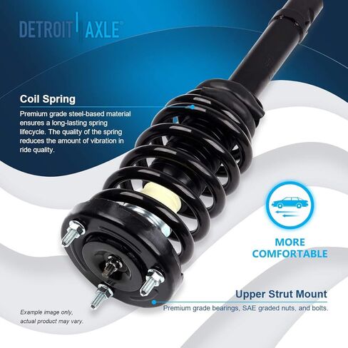 Detroit Axle - 16pc Front End Suspension Kit for 06-10 Hyundai Sonata, Control Arms Tie Rods Boots Sway Bars Struts & Coil Spring Lower Ball Joints 2006 2007 2008 2009 2010 Replacement Struts Shocks in Saudi Arabia