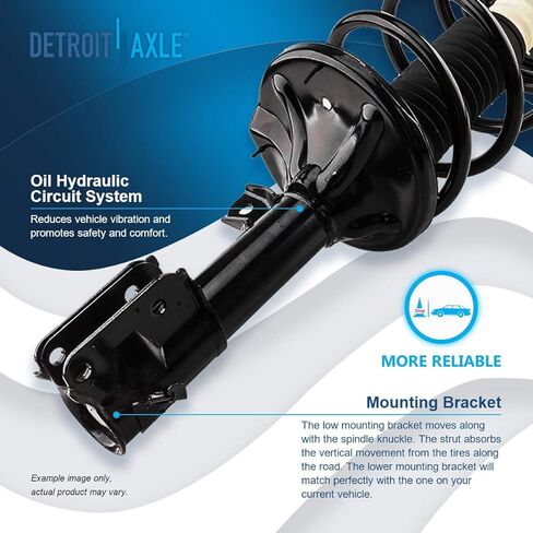 Detroit Axle - Front End 14pc Suspension Kit for 2001-2006 Hyundai Santa Fe 2002 2003 2004 2005, 2 Struts 2 Shock Absorbers 2 Lower Control Arms w/Ball Joint 4 Tie Rods 2 Sway Bars 2 Boots Replacement in Saudi Arabia