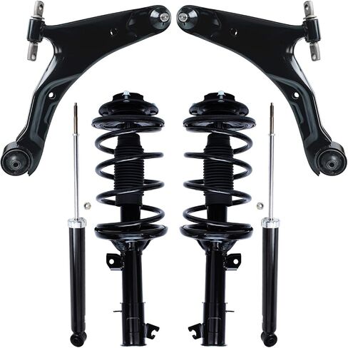 Detroit Axle - Front End 14pc Suspension Kit for 2001-2006 Hyundai Santa Fe 2002 2003 2004 2005, 2 Struts 2 Shock Absorbers 2 Lower Control Arms w/Ball Joint 4 Tie Rods 2 Sway Bars 2 Boots Replacement in Saudi Arabia