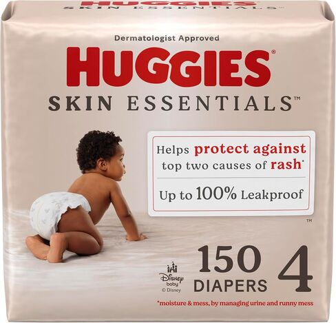 Huggies Size 1 Diapers, Skin Essentials Baby Diapers, Size 1 (8-14 lbs), 84 Count, Packaging May Vary in Saudi Arabia