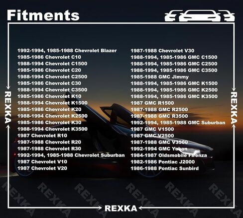 Rexka 20pcs مصباح الأمامي الأخضر نايلون ضبط المسمار صامد 365270 لـ GM Chevy GMC Blazer Suburban C1500 K1500 C2500 K2500 Tahoe Yukon J2000 Sunbird Pontiac in Saudi Arabia