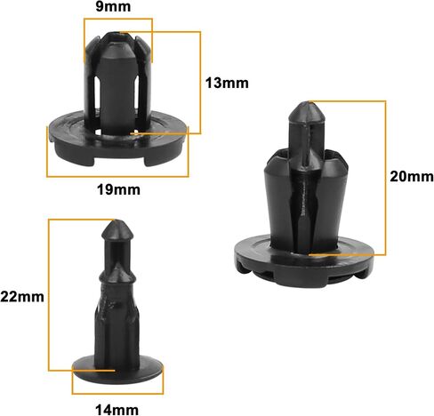 UXCELL 50 PCS 9MM PLAST PUSH PUSH CLIPS PUMPER CLIPS CLIPS RIVET CLIPS MR200300 FOR HONDA in Saudi Arabia