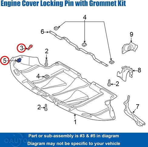 OAUTOO 10sets Upper & Lower Engine Cover Locking Pin with Grommet Kit 4A0-805-121-A, 4A0-805-163 for VW Passat Fits Audi 100 90 A4 A6 A8 allroad RS4 RS5 S4 S6 S8 1992-2015 in Saudi Arabia