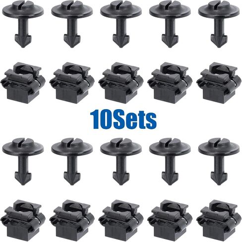OAUTOO 10sets Upper & Lower Engine Cover Locking Pin with Grommet Kit 4A0-805-121-A, 4A0-805-163 for VW Passat Fits Audi 100 90 A4 A6 A8 allroad RS4 RS5 S4 S6 S8 1992-2015 in Saudi Arabia