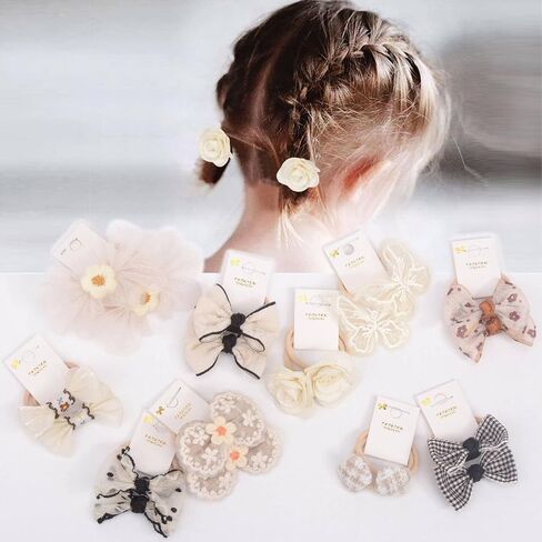30pcs 1.2 Inches Baby Hair Ties with Bows Elastics Ponytail Holders Baby Bows Tiny Rubber Ribbon Hair Bands For Baby Girls Infants Hair Accessories in Saudi Arabia