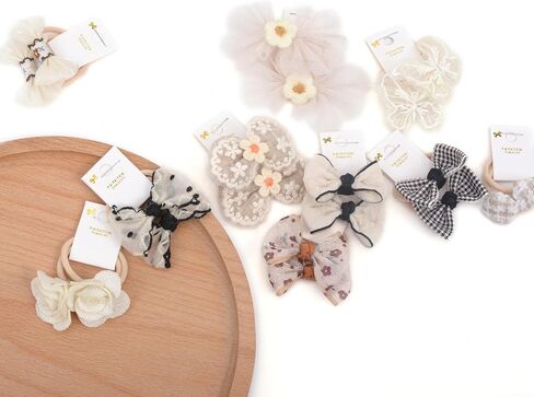 30pcs 1.2 Inches Baby Hair Ties with Bows Elastics Ponytail Holders Baby Bows Tiny Rubber Ribbon Hair Bands For Baby Girls Infants Hair Accessories in Saudi Arabia