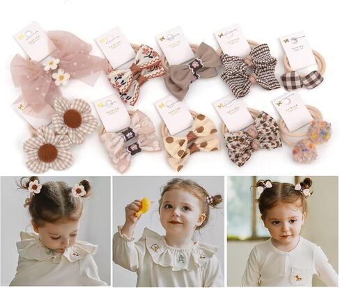 30pcs 1.2 Inches Baby Hair Ties with Bows Elastics Ponytail Holders Baby Bows Tiny Rubber Ribbon Hair Bands For Baby Girls Infants Hair Accessories in Saudi Arabia