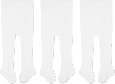 CozyWay Toddler Tights - Girls and Boys Leggins Cable Knit Comfy Cotton Toddlers 1T-2T Multicolor - 3 Pack in Saudi Arabia
