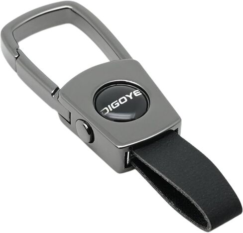 Quick Release Car Key chain, Metal & Leather Detachable Keychain fob holder for Men & Women (Black) in Saudi Arabia