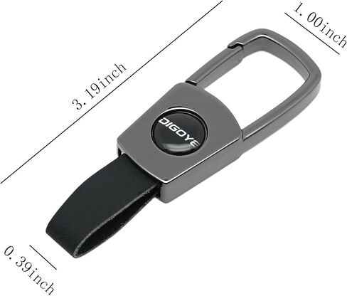 Quick Release Car Key chain, Metal & Leather Detachable Keychain fob holder for Men & Women (Black) in Saudi Arabia
