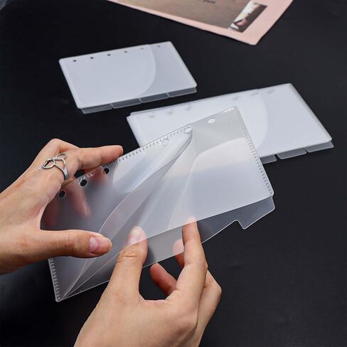 Mogoostry A6 Binder Pocket Cash Envelope 6-Tab Plastic Binder Dividers with 2 Pockets for 6 Ring A6 Binder Sheet Protector Pouch Binder Folder Organizer (Blue - 6 Sheets) in Kuwait