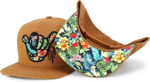 Trendy Apparel Shop Hibiscus Hawaiian Tropical Floral Aloha Embroidered Snapback Cap in Saudi Arabia