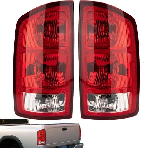 For 2002 2003 2004 2005 2006 Dodge Ram Tail Lights w/Bulbs Halogen Assembly for 02-06 Ram 1500, 03-06 Ram 2500 3500 Taillights Rear Brake Rear Lamps, Driver + Passenger Side CH2801165 CH2800165 in Saudi Arabia