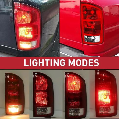 For 2002 2003 2004 2005 2006 Dodge Ram Tail Lights w/Bulbs Halogen Assembly for 02-06 Ram 1500, 03-06 Ram 2500 3500 Taillights Rear Brake Rear Lamps, Driver + Passenger Side CH2801165 CH2800165 in Saudi Arabia