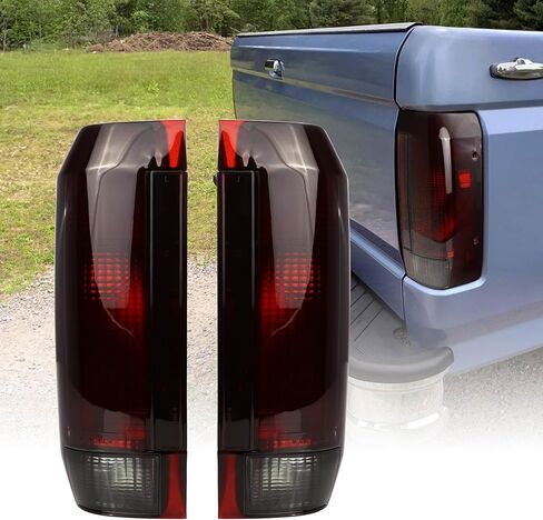 USR 90-96 F150 Pickup Light Light-مصابيح الذيل الخلفية الزوجية (يسار + يمين)-متوافقة مع الشاحنة الفائقة Superduty 1990-1996 Ford F-150 / F250 / F350 و 90-96 Bronco-جميع الطرز (العدسة الحمراء الداكنة الداكنة) in Kuwait