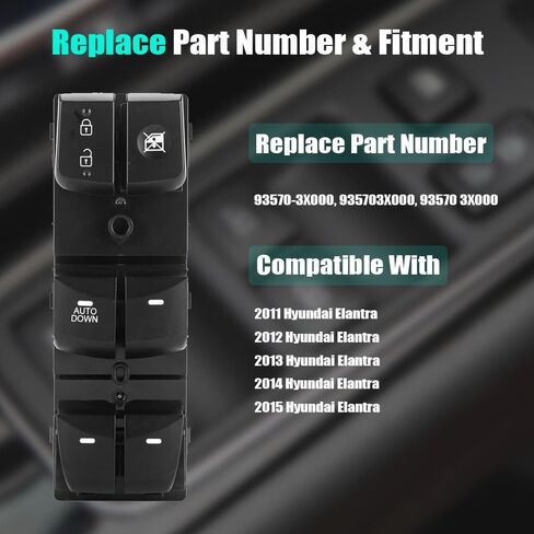 Master Power Door Lock Window Control Switch for 2011-2015 Hyundai Elantra, Front Left Driver Side Power Window Controller Switch 93570-3X000 in Saudi Arabia