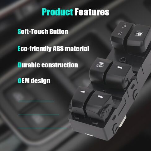 Master Power Door Lock Window Control Switch for 2011-2015 Hyundai Elantra, Front Left Driver Side Power Window Controller Switch 93570-3X000 in Saudi Arabia