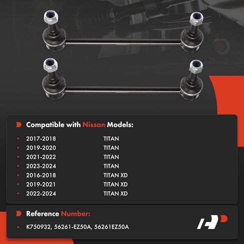 A-Premium 2 x Rear Sway Bar Links Stabilizer Bar Links, Compatible with Nissan Titan 2017-2024, Titan XD 2016-2024 in Saudi Arabia