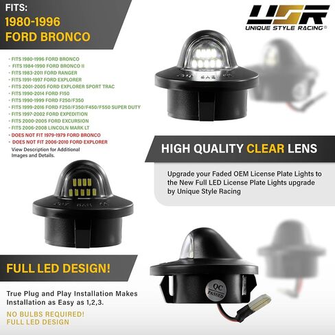 USR 90-96 F150 Pickup Light Light-مصابيح الذيل الخلفية الزوجية (يسار + يمين)-متوافقة مع الشاحنة الفائقة Superduty 1990-1996 Ford F-150 / F250 / F350 و 90-96 Bronco-جميع الطرز (العدسة الحمراء الداكنة الداكنة) in Saudi Arabia