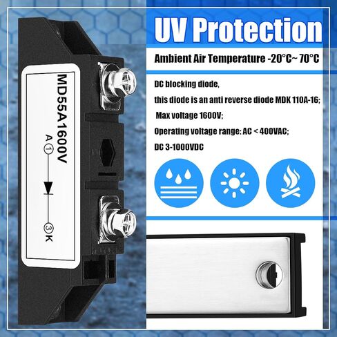 Yexiya MD 55A (50Amp)-16 Solar Diode, DC Blocking Unidirectional in-line Anti Reverse Diode MD 55A-16; Peak Voltage 1600V; AC - 400VAC(1 Pcs) in Saudi Arabia