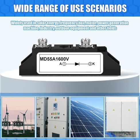Yexiya MD 55A (50Amp)-16 Solar Diode, DC Blocking Unidirectional in-line Anti Reverse Diode MD 55A-16; Peak Voltage 1600V; AC - 400VAC(1 Pcs) in Saudi Arabia