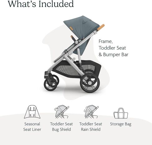uppababy vista v3 stroller + bassinet v3- نظام عربة أحادية إلى مزدوجة قابلة للتحويل- السحلي ، مقعد طفل صغير ، درع الأخطاء ، درع المطر- Gwen (Green Mélange/Carbon Leather) in Saudi Arabia